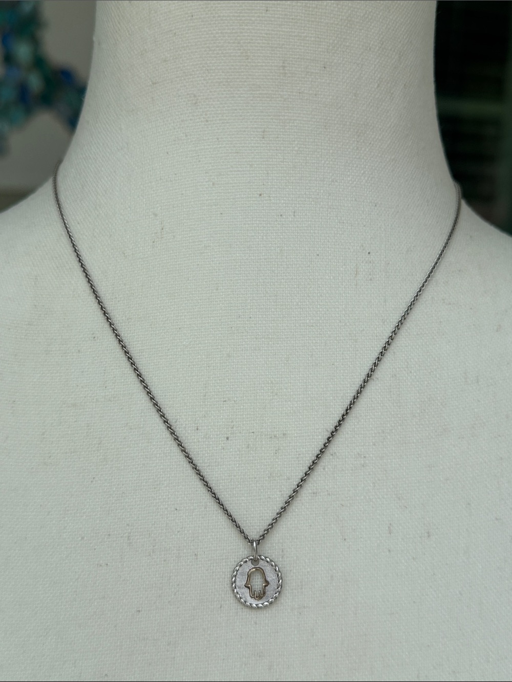 925 downward hamsa pendant necklace - NWOT